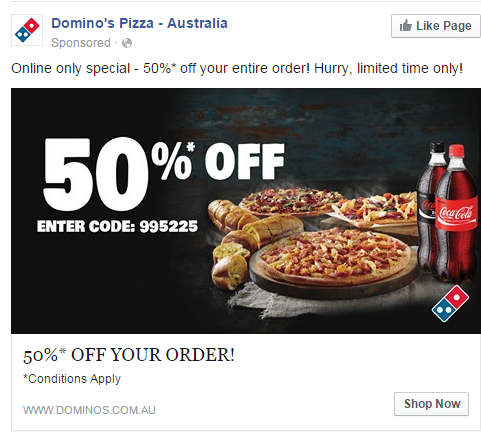 dominos half off